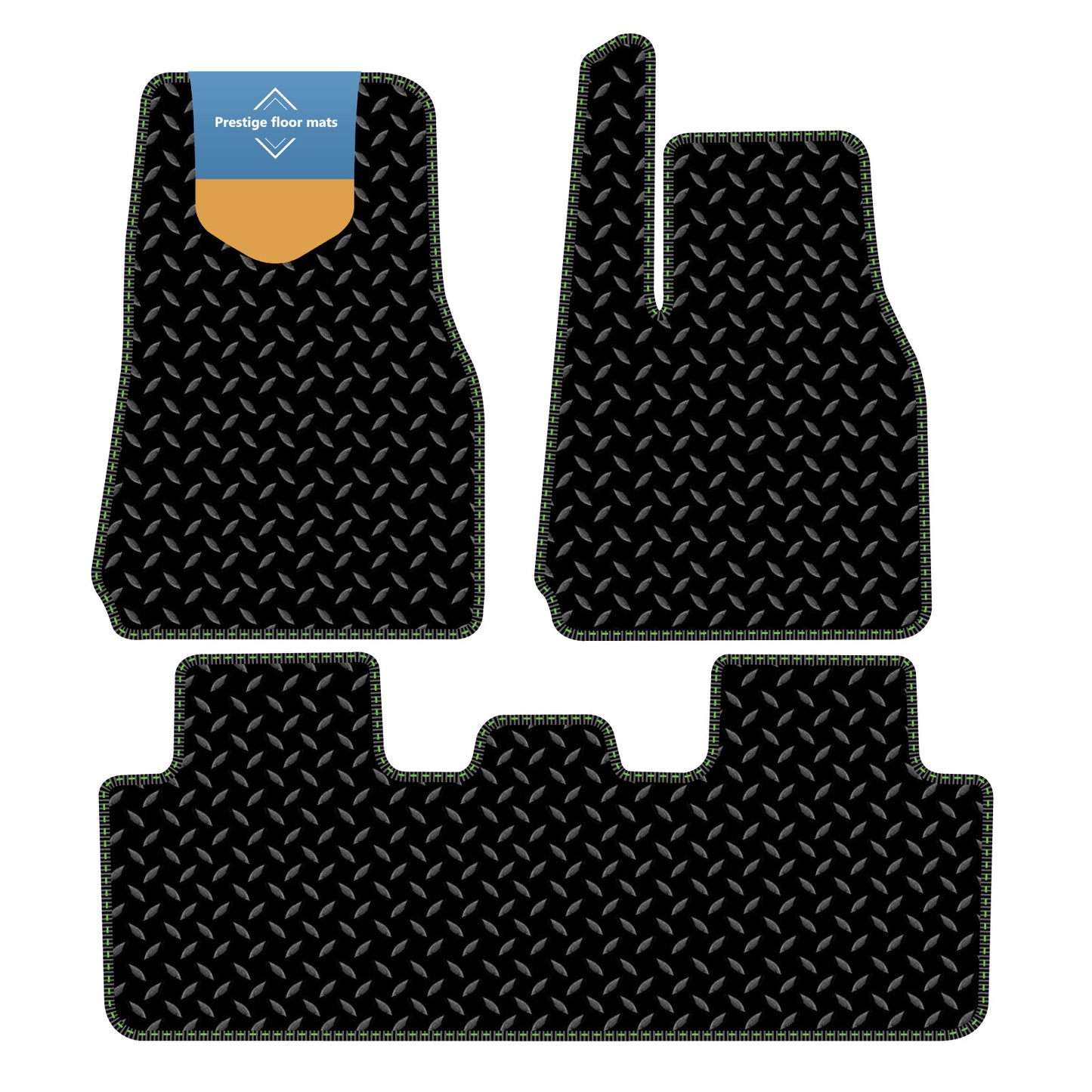 Fits Tesla Model Y 2022 on Black 3mm Rubber with Coloured Stitch Edge